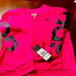 Adidas Kids Hot Pink Jacket with Black Accents
